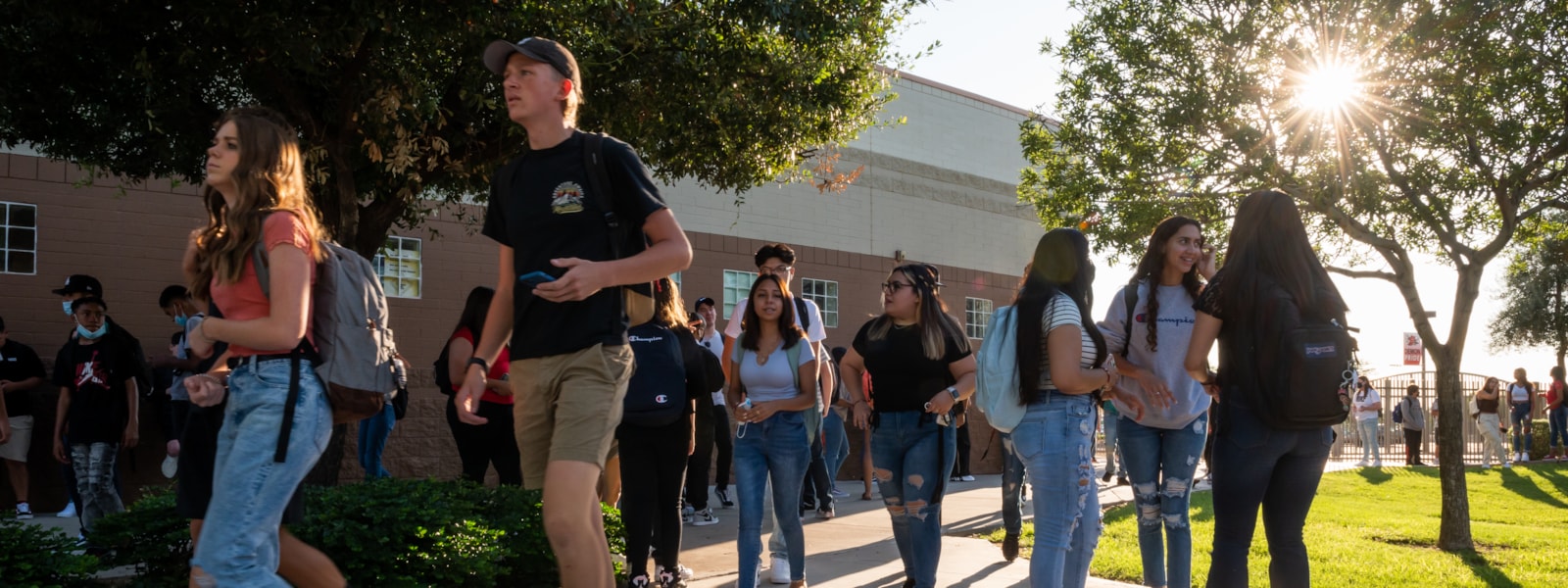 Students walking to class at Dysart High School