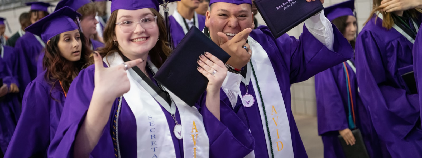 Valley Vista Graduates smiling at graduation