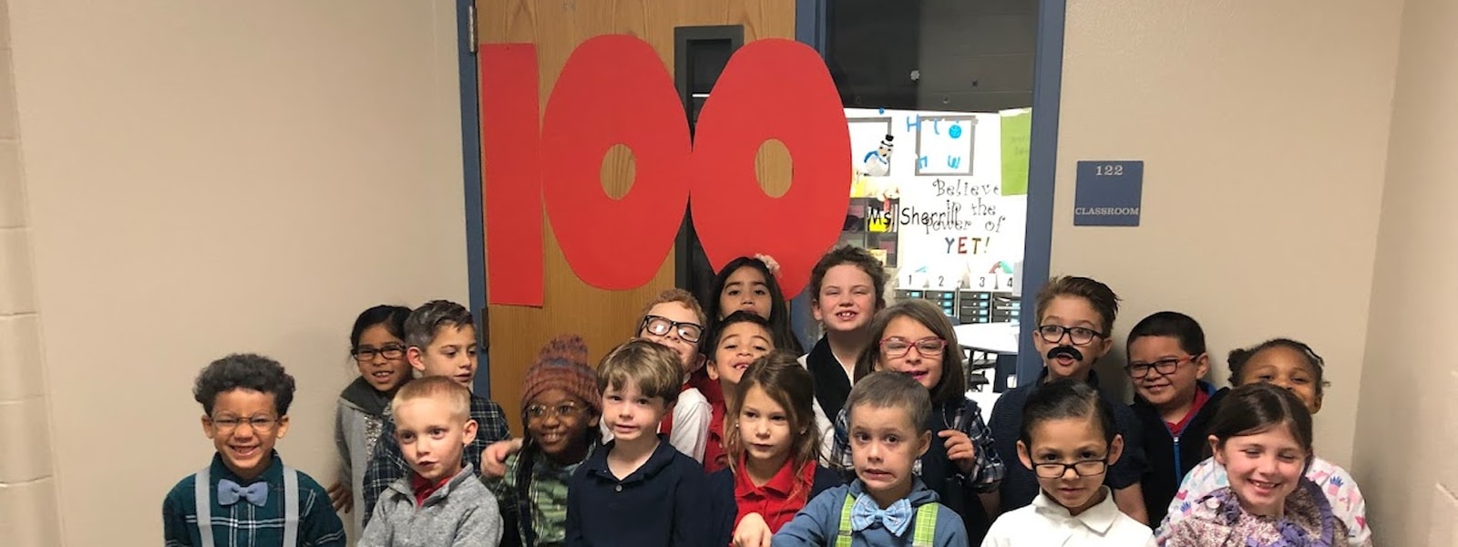 Kids dressed up for 100th day of school