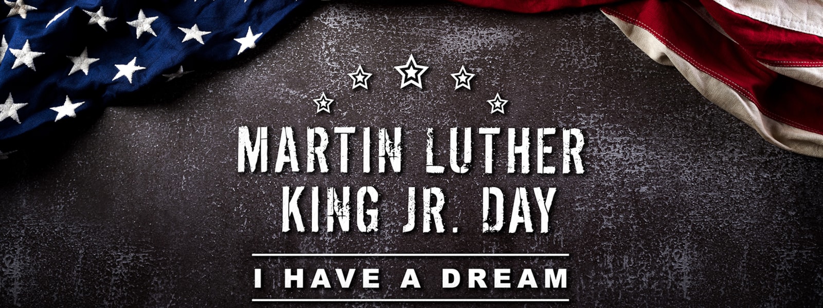 Martin Luther King Jr Day with American flag
