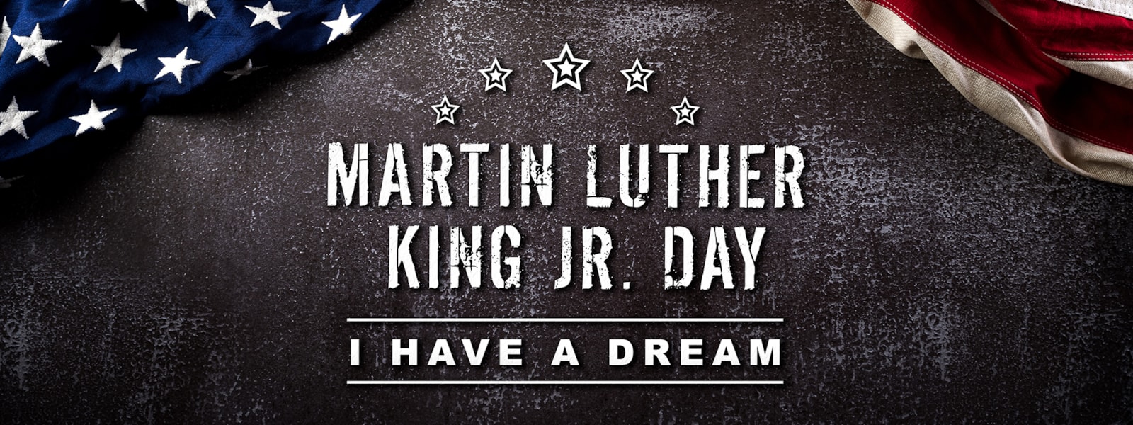 Martin Luther King Jr. Day, I have a dream with American flag
