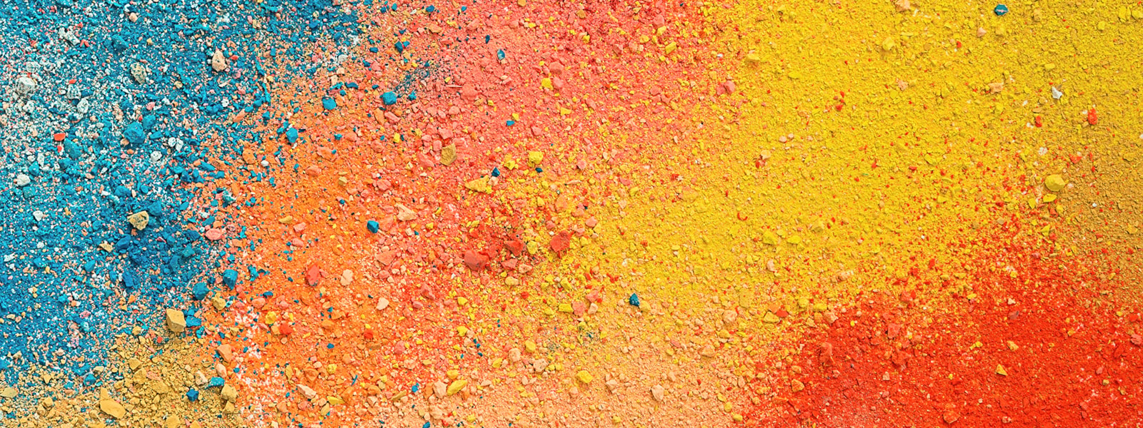 colored sand yellow, red, orange, blue 