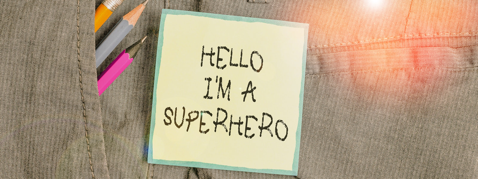ID tag with words Hello I'm a Superhero