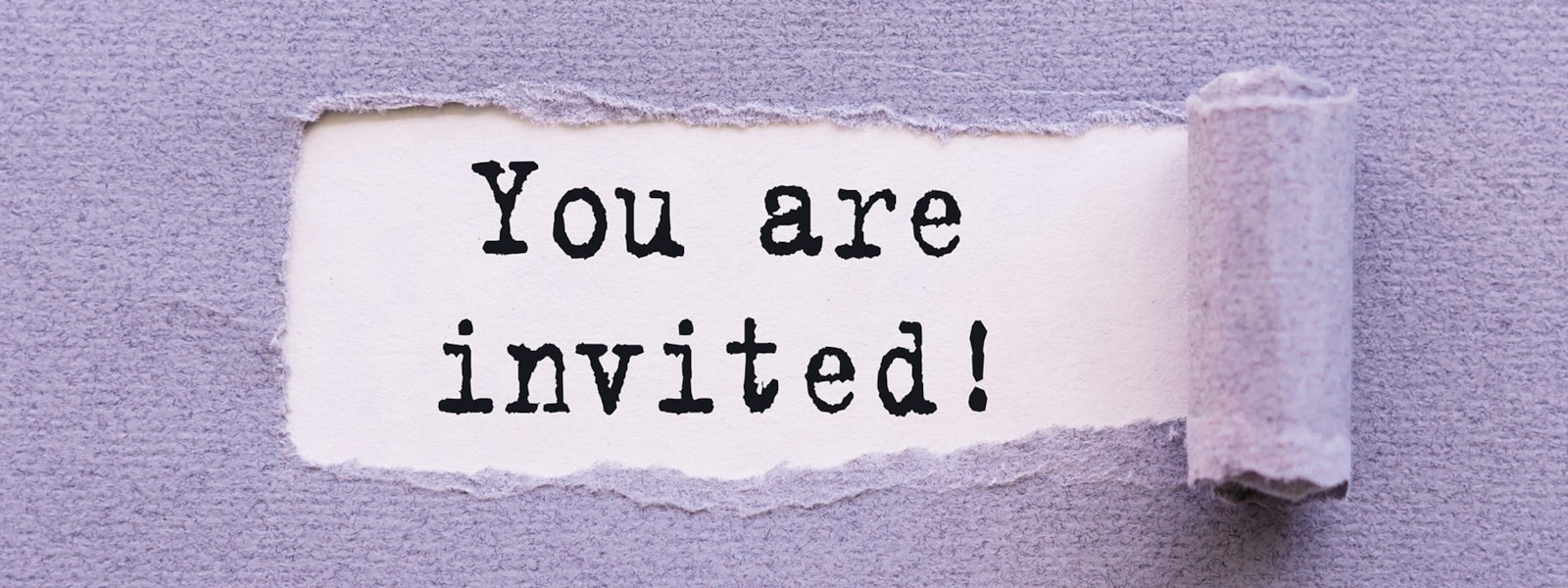 Purple " You are invited" Sign 