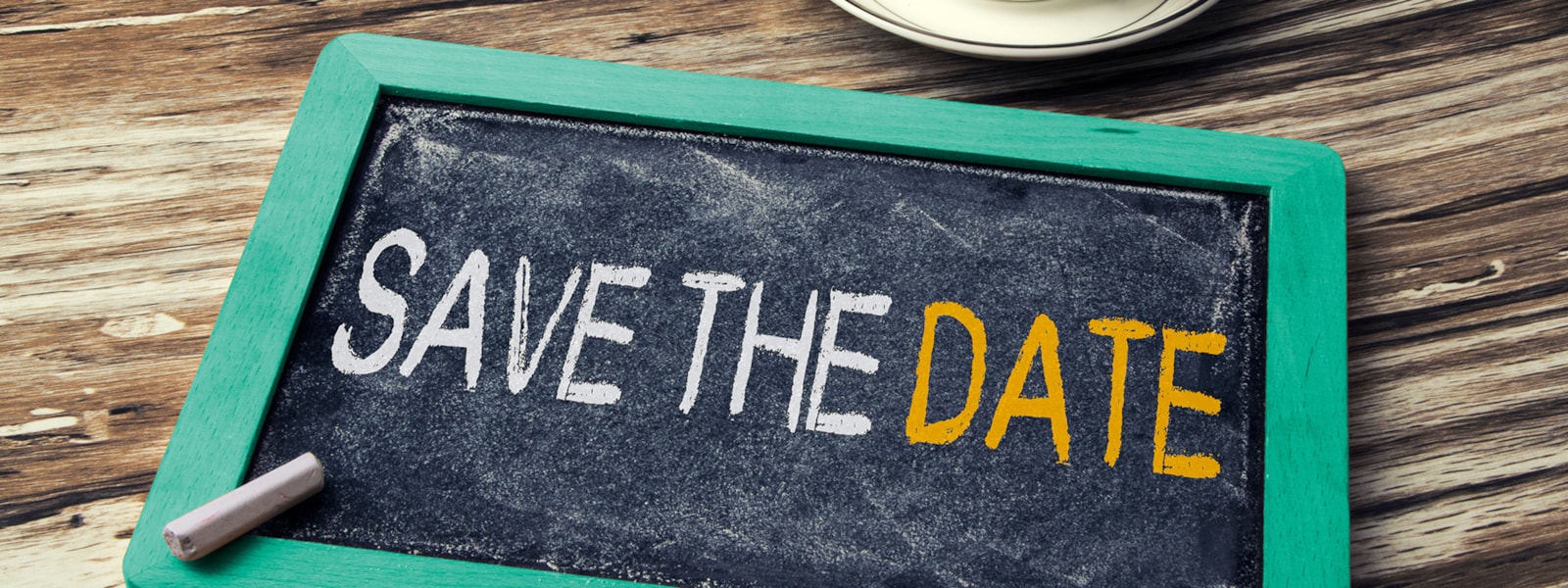 Save the date on chalkboard