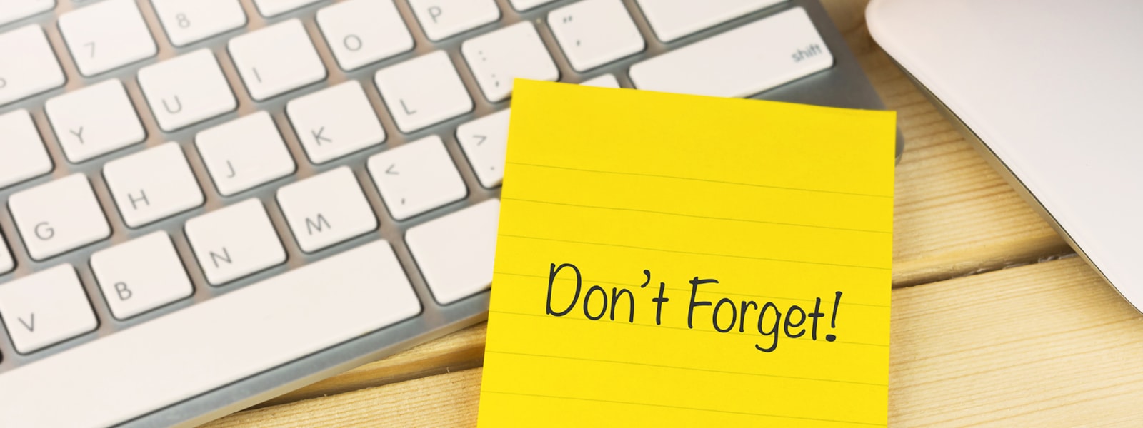 Don't forget note with computer keyboard