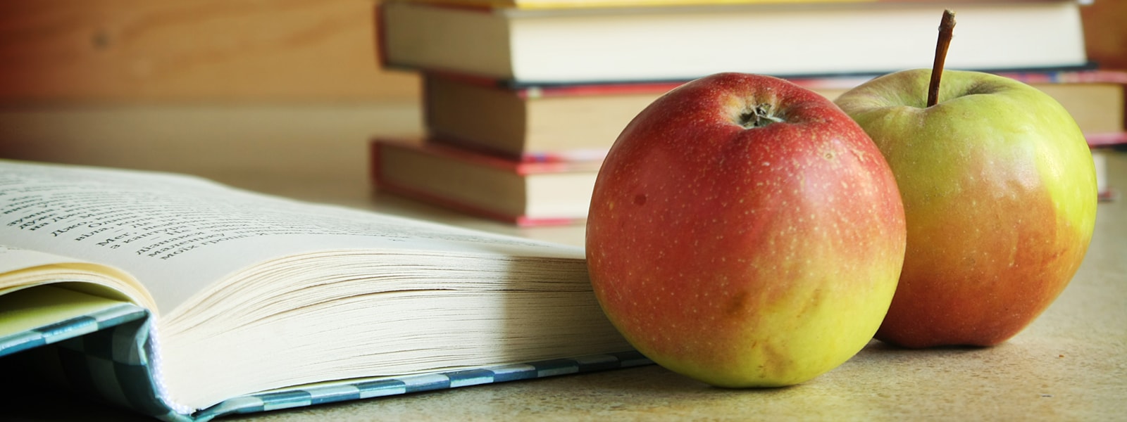 Open Book and Apples