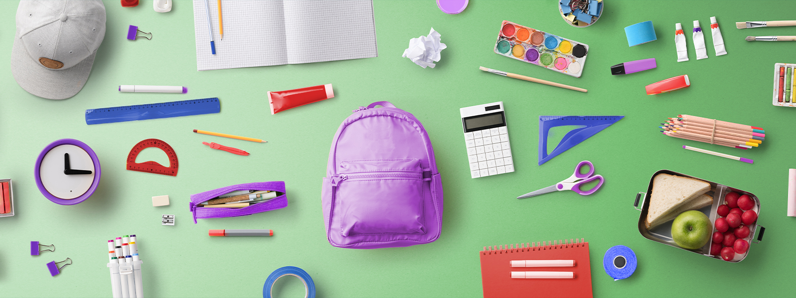 School Supplies on table