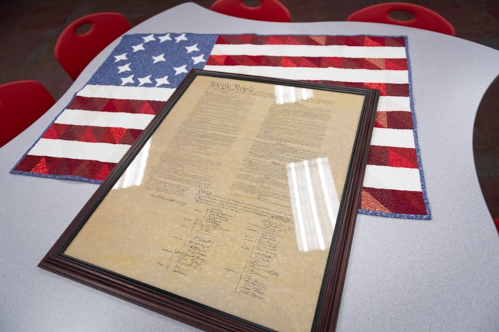 picture of constitution laying on a desk