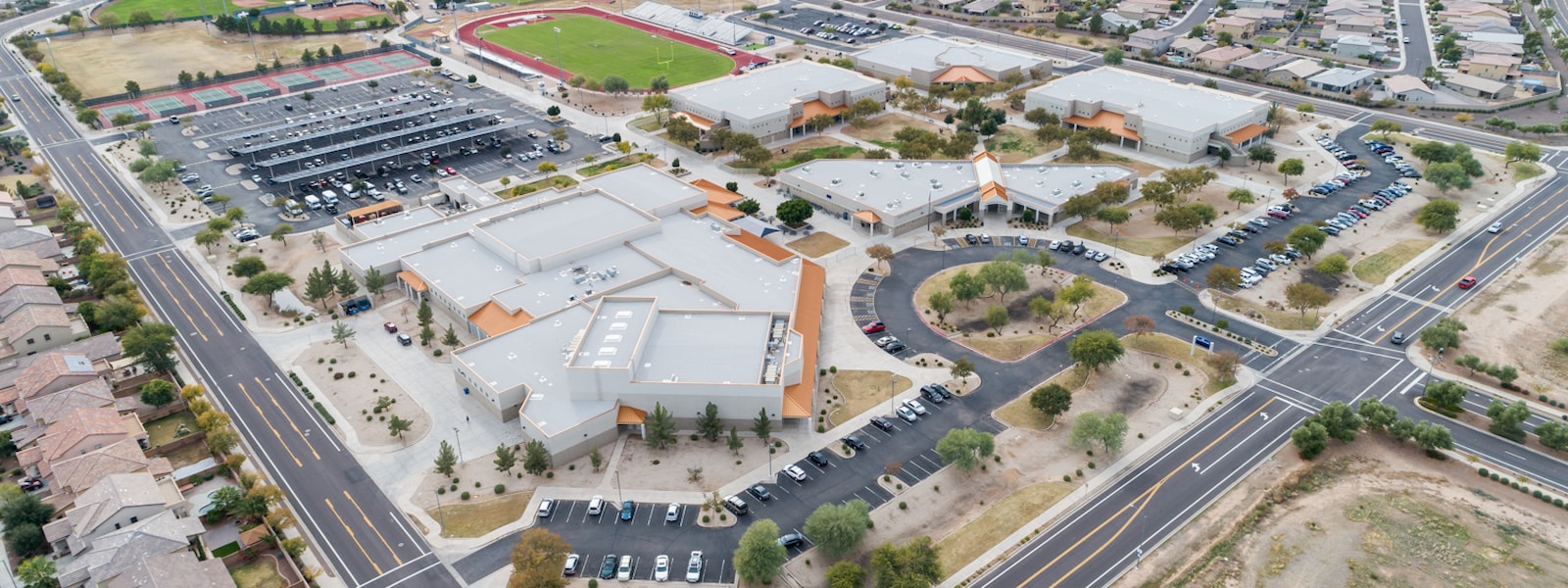 Aerial view of Willow Canyon High School