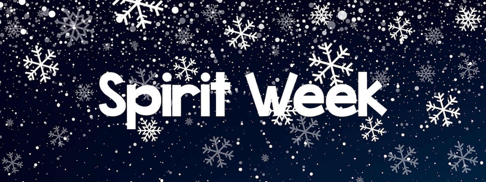 Spirit Week over a snowflake background