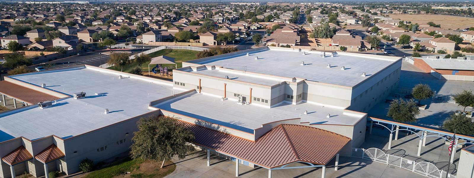 Aerial view of el mirage elementary school.