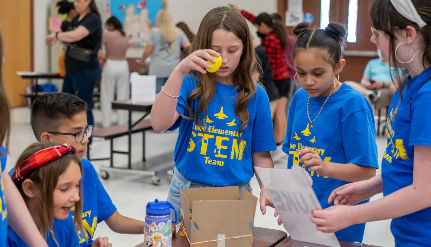 Students working on hands-on STEM assignment