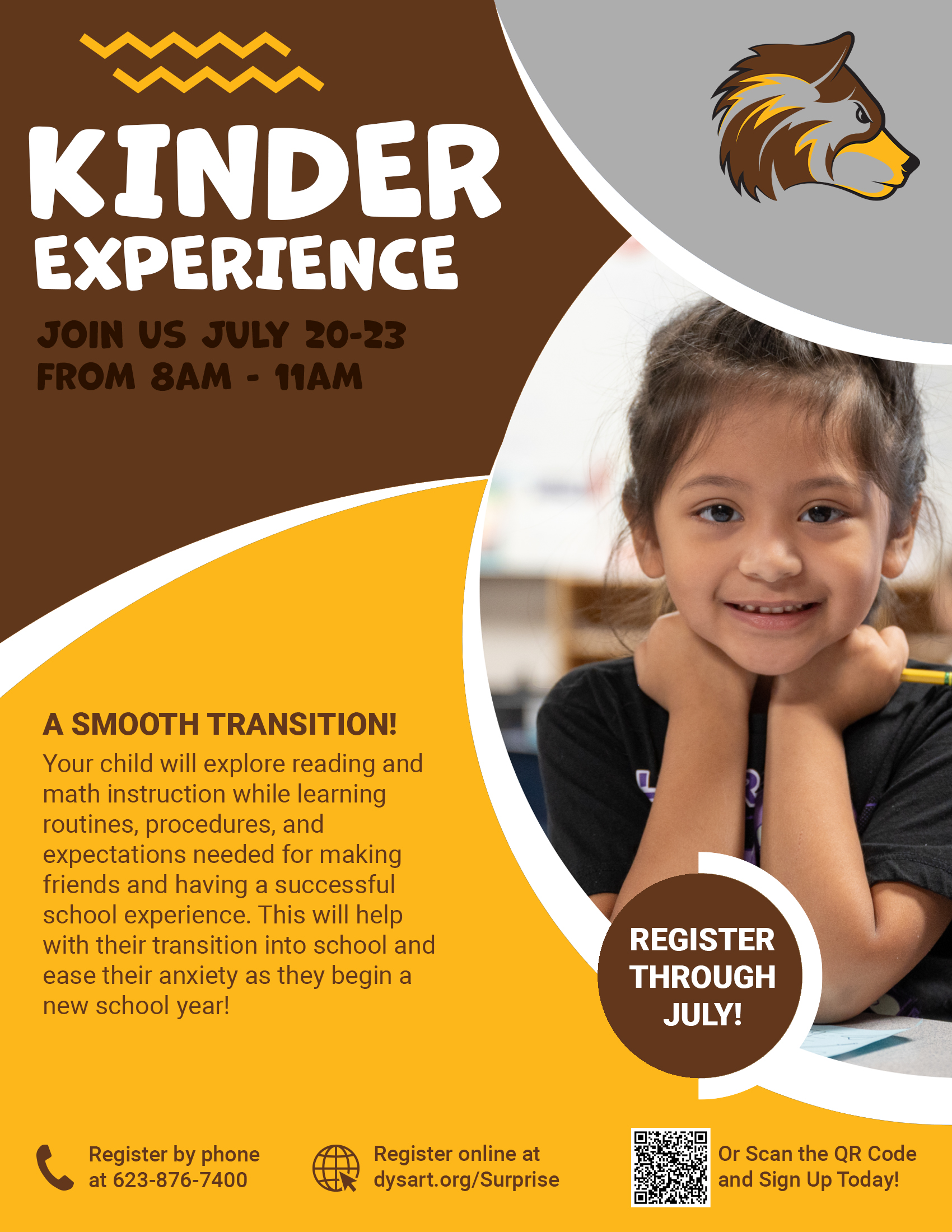 Smiling Kindergarten student. 
