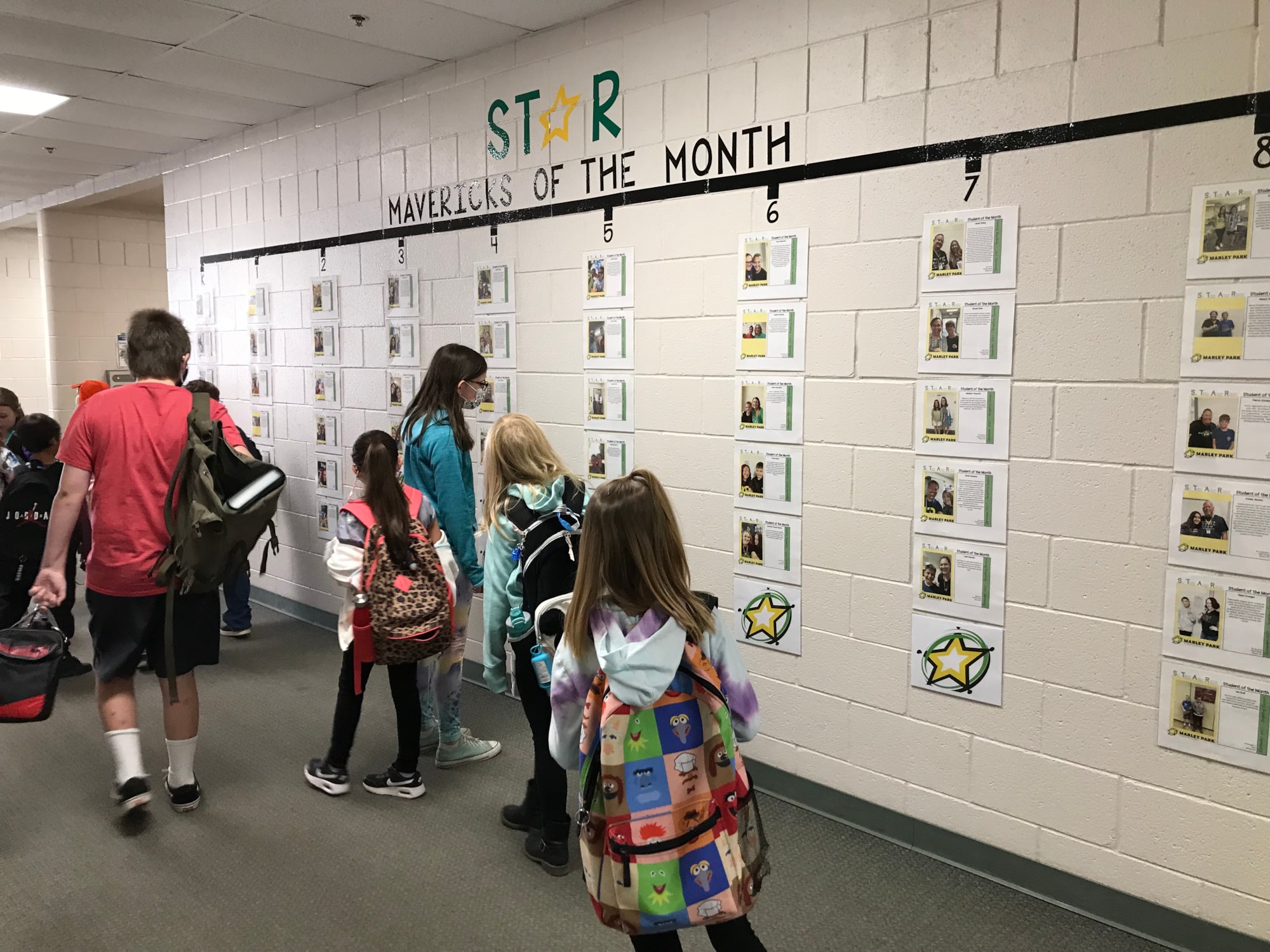 Student of the Month Wall at MPES