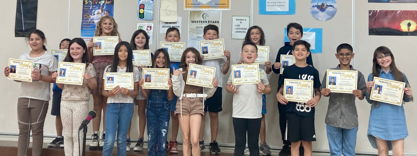 students with their 1st Quarter Awards
