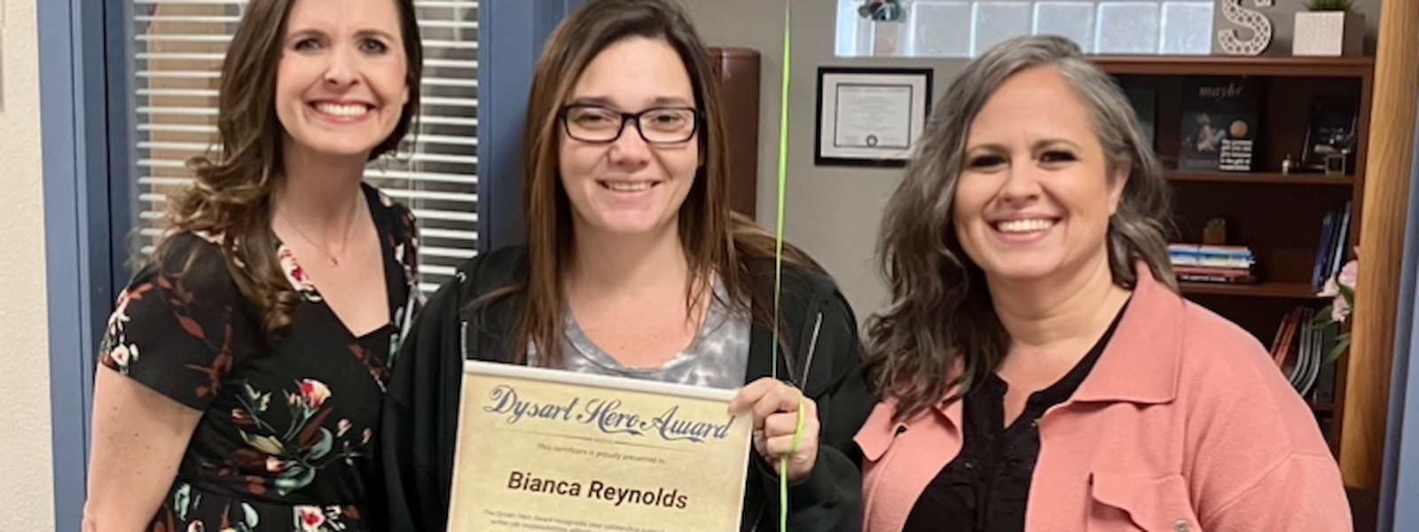 Bianca Reynolds with Dysart Hero Award