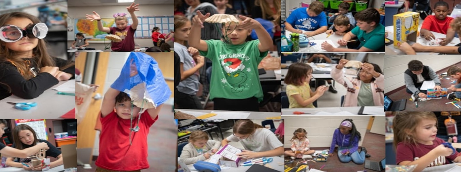 pictures of students participating in stem day