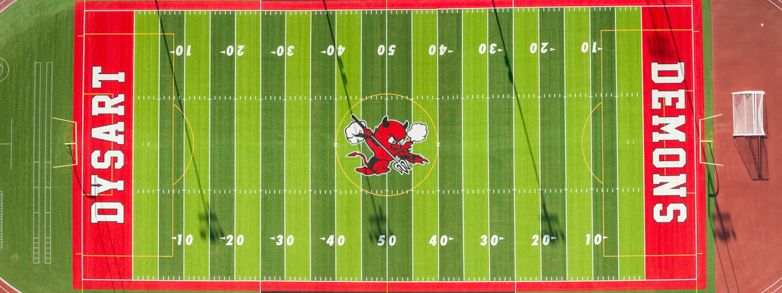 aerial view of the new football field