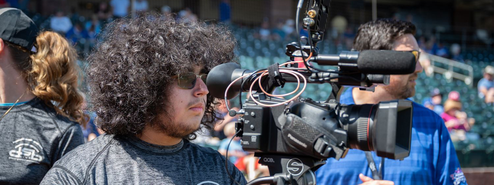 DSB Live Student holding a camera for a livestream event.