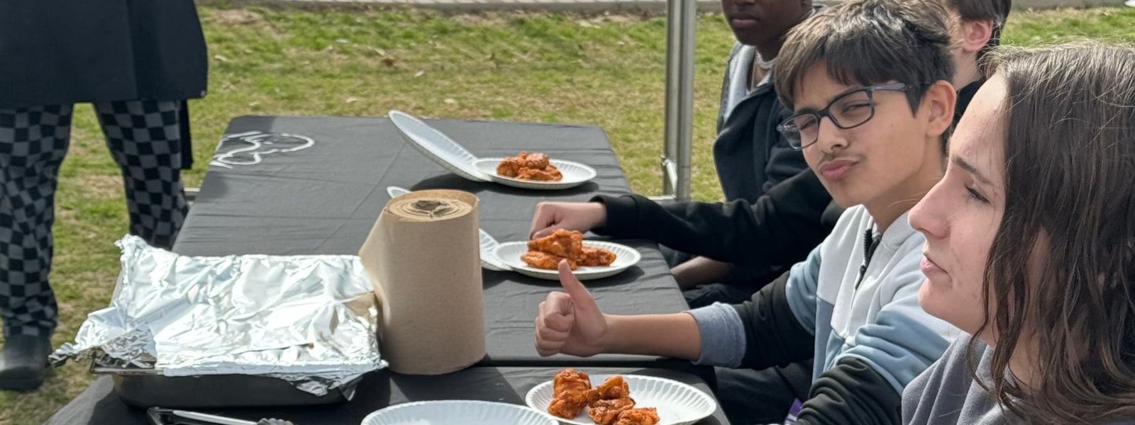 Students Eating Wings