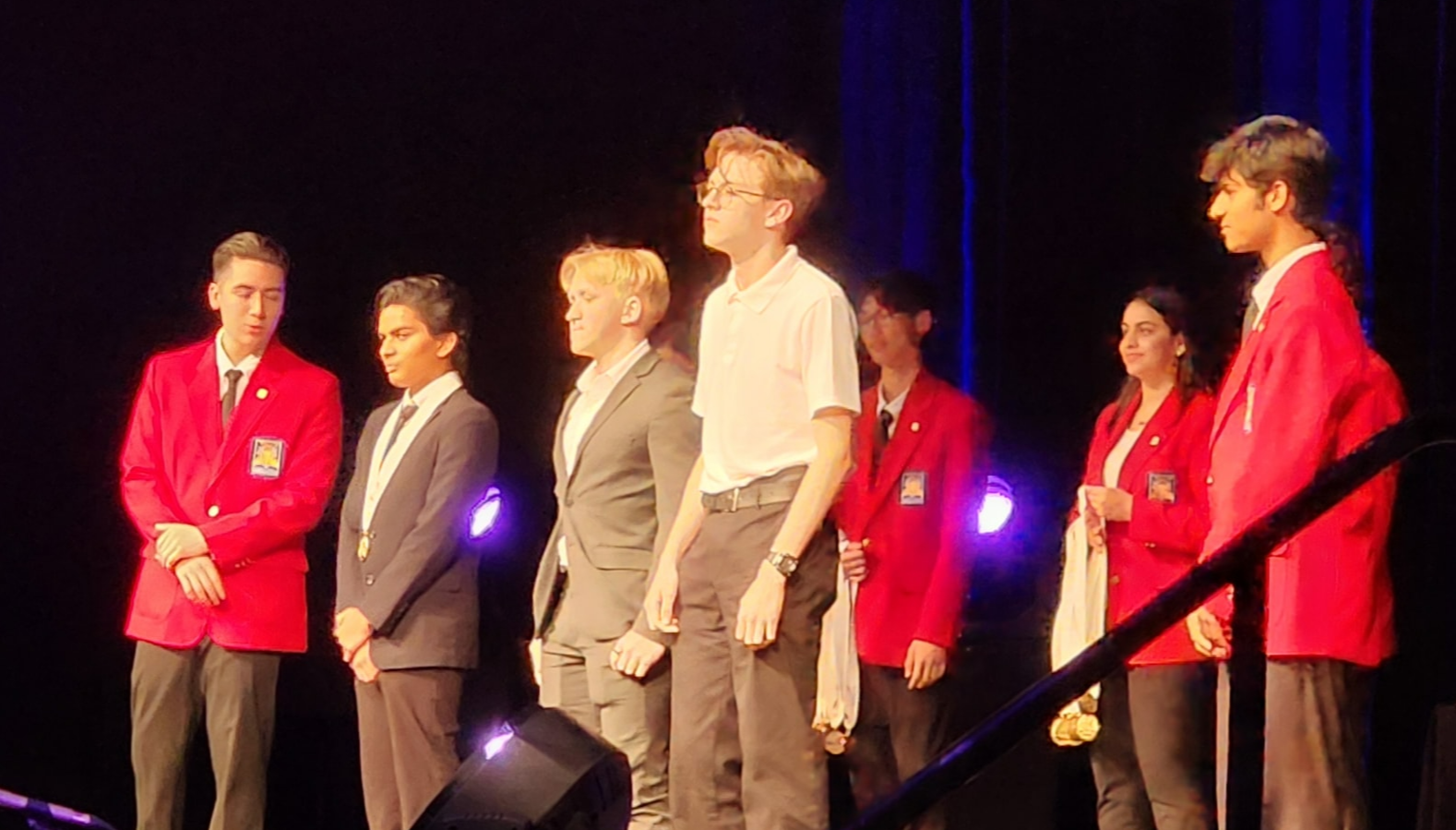 Students on stage competing at SkillsUSA