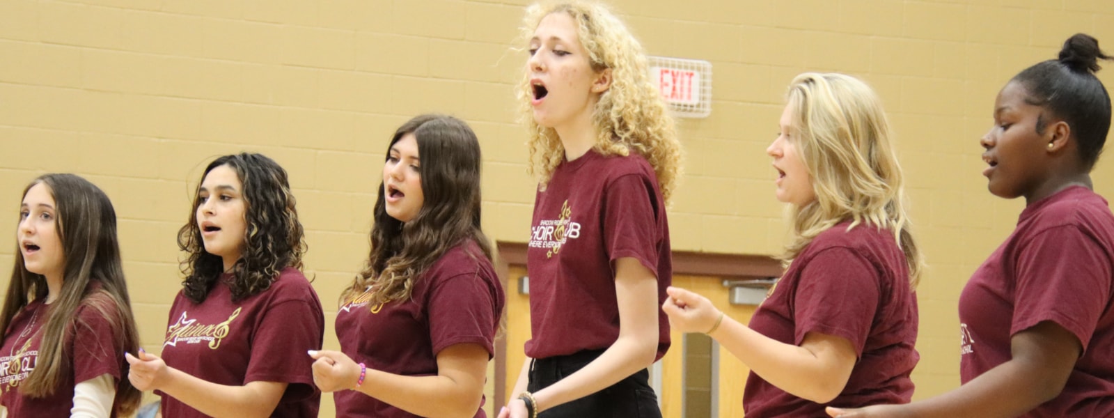 Female students singing