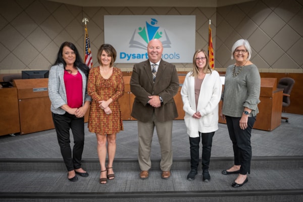 Governing Board with Superintendent Dr. Dean